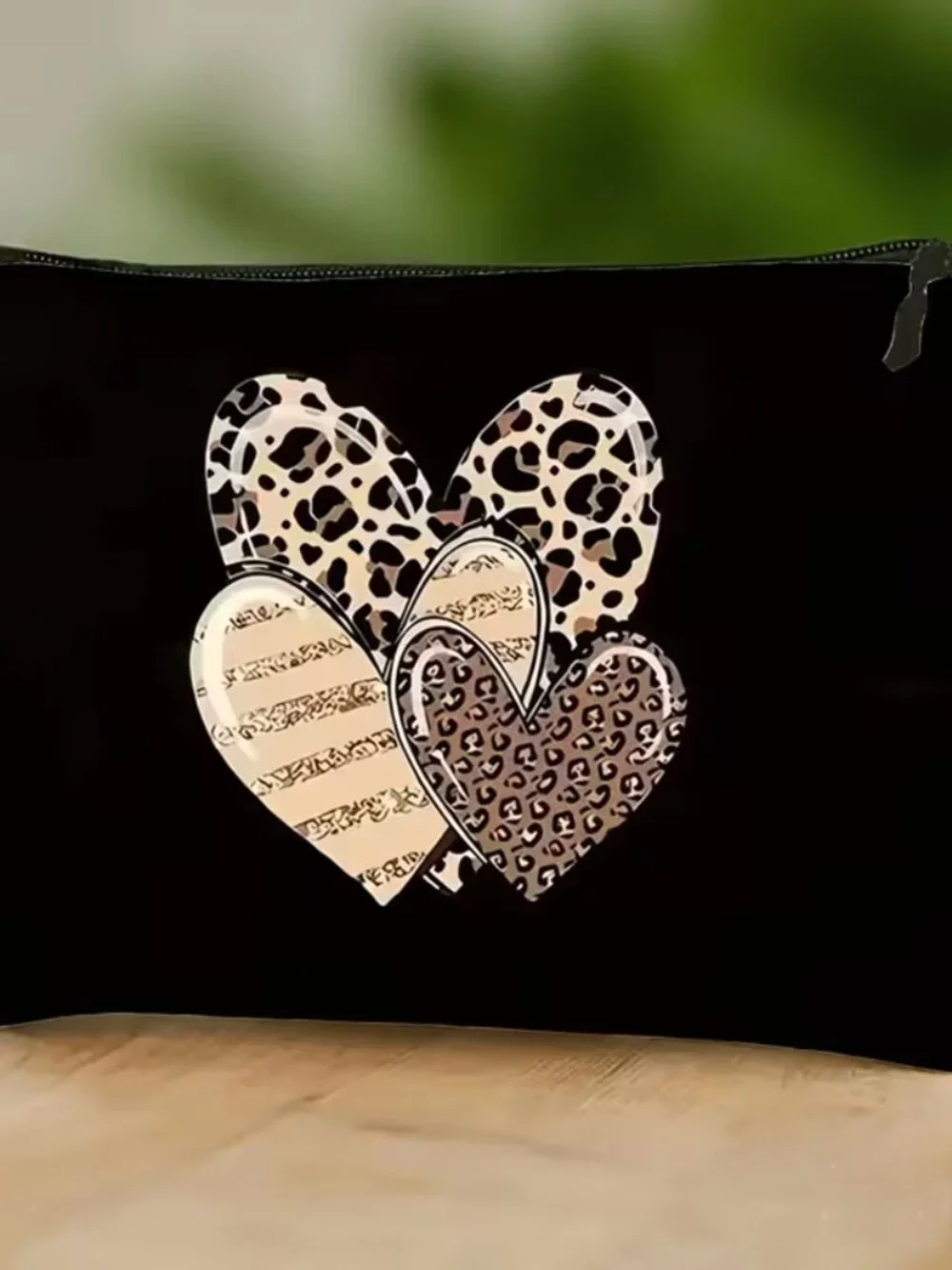 Leopard Print Heart Wristlet